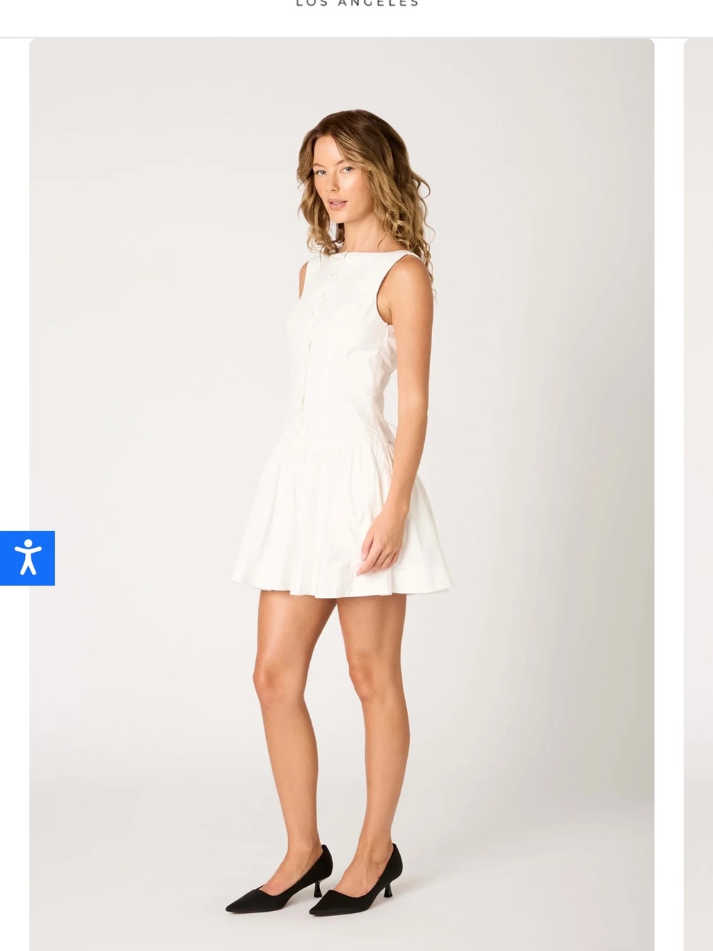 NIA The Brand White Drop-Waist Mini Dress